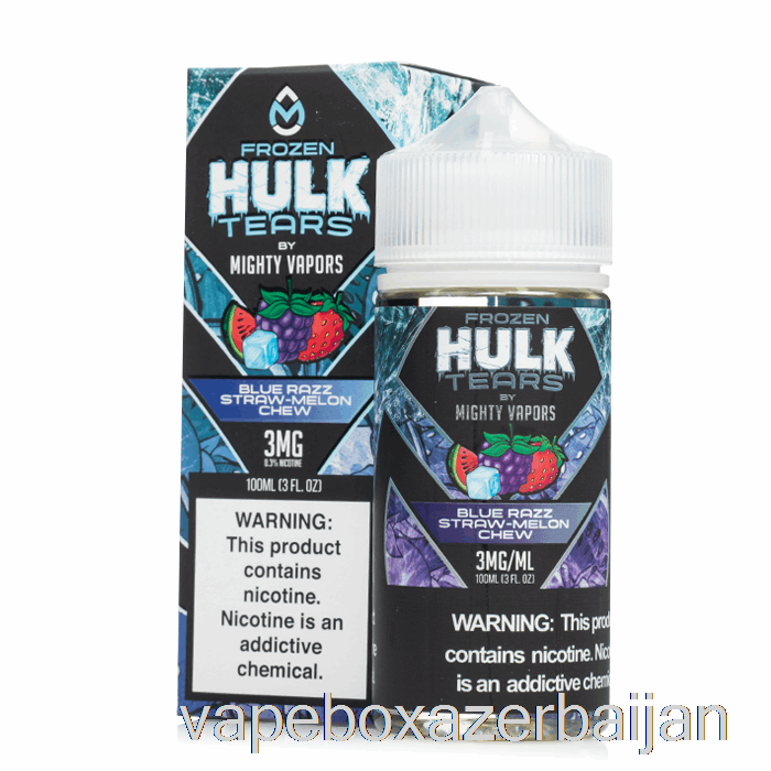 E-Juice Vape Frozen Blue Razz Straw Melon Chew - Hulk Tears - 100mL 0mg